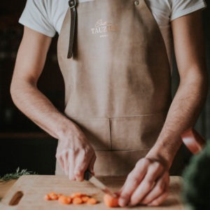 tablier de cuisine en cuir chateau tauziès