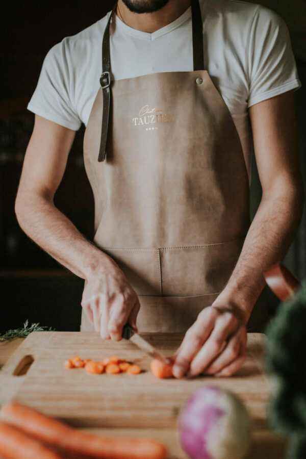 tablier de cuisine en cuir chateau tauziès